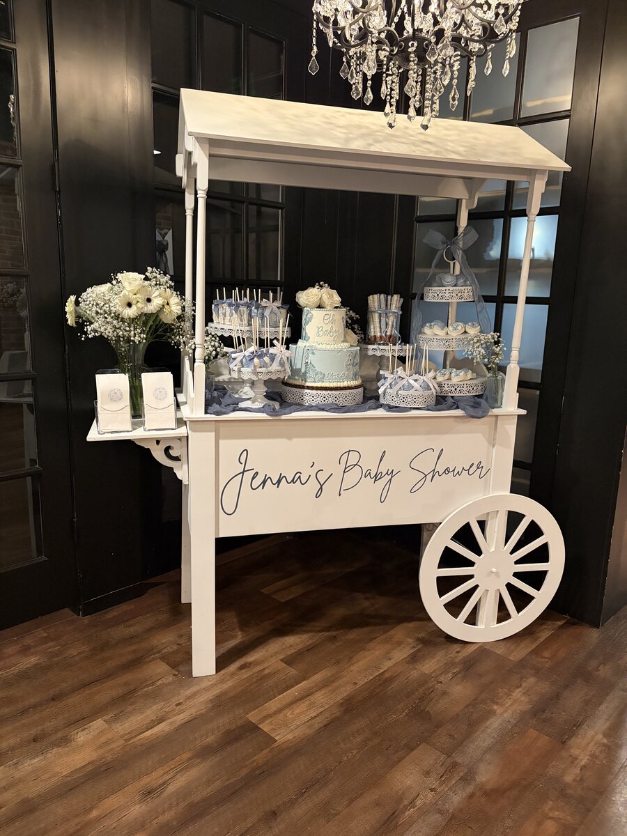 The &ldquo;Rosie&rdquo; Cart set as a dessert display